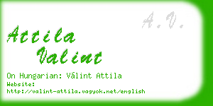 attila valint business card